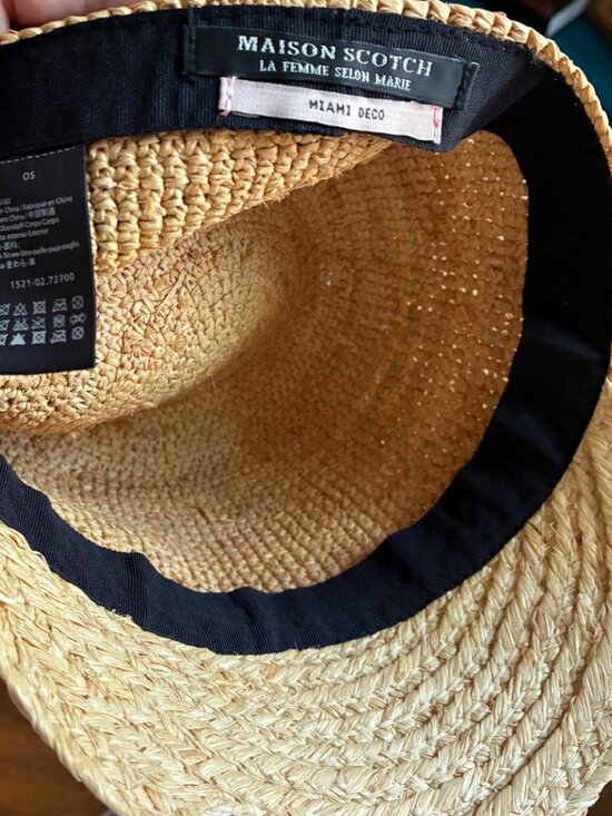 New Maison Scotch La Femme Selon Marie Miami Deco Straw Jockey Hat main image 4